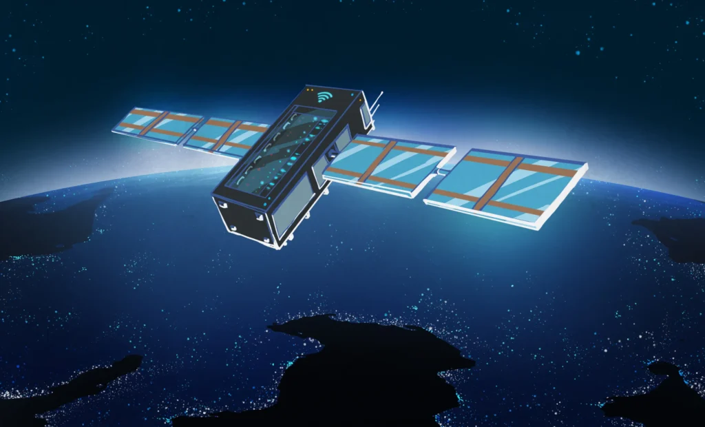 Thermal radiators on a satellite designed to cool AI chips
