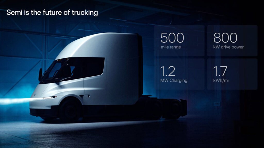 Tesla Semi electric truck during first commercial deliveries in 2026