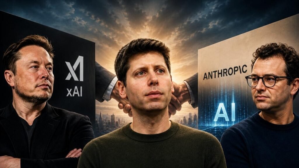 Sam Altman and Elon Musk Back AI Development Slowdown Dario Amodei, Sam Altman and Elon Musk.