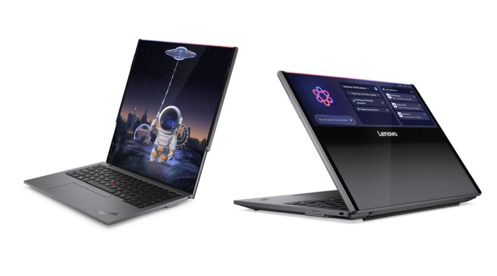 Lenovo unveils laptop that expands from 14 to 17 inches with a single button Lenovo Project Swan rollable OLED laptop expanded from 14 to 17 inches at IFA 2026