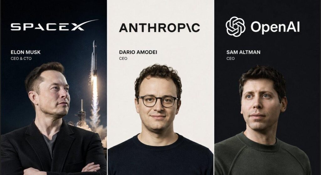 Sam Altman Elon Musk and Dario Amodei call for slower AI development