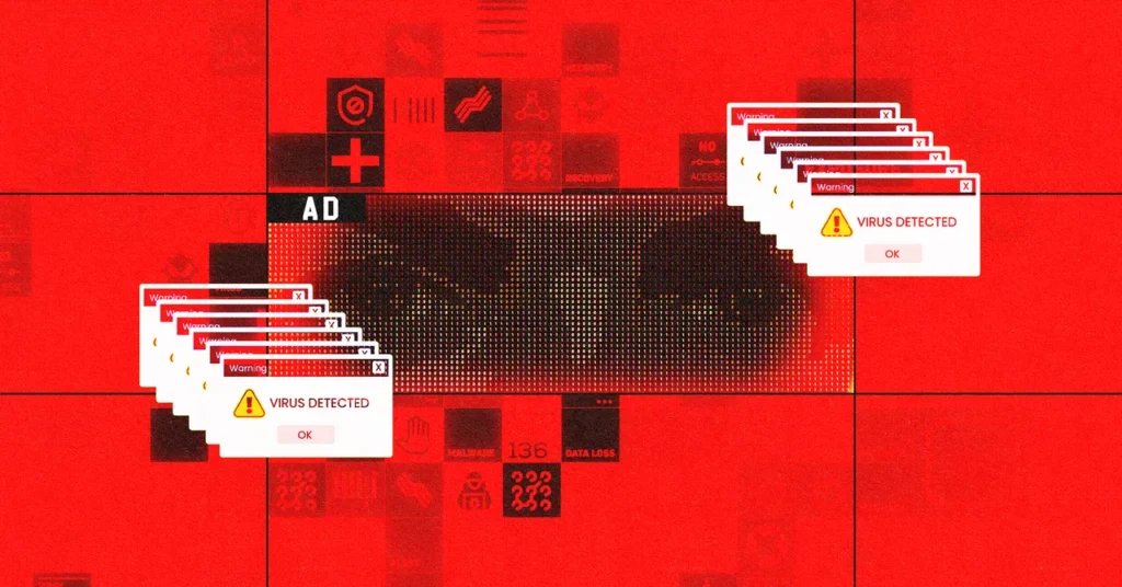 llustration of spyware risks linked to online advertising networks.