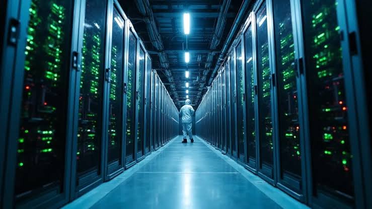 GPU servers inside an artificial intelligence data center
